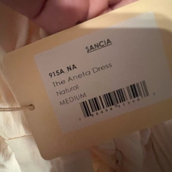 NWT SANCIA The Label Aneta Long Sleeve Silk Blend Boho Mini Dress Sz M - Picture 11 of 12